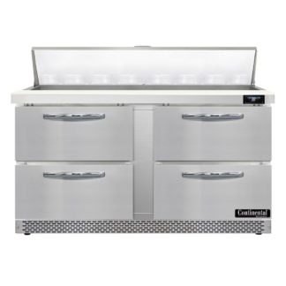 Continental SW60N16-FB-D 60" Sandwich/Salad Prep Table w/ Refrigerated Base, 115v