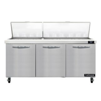 Continental SW72N30M 72" Sandwich/Salad Prep Table w/ Refrigerated Base, 115v