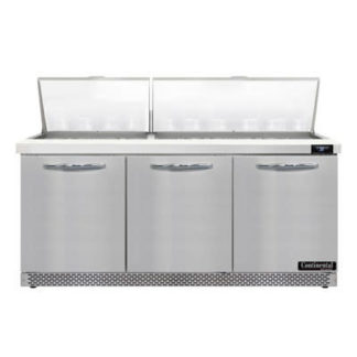 Continental SW72N30M-FB 72" Sandwich/Salad Prep Table w/ Refrigerated Base, 115v