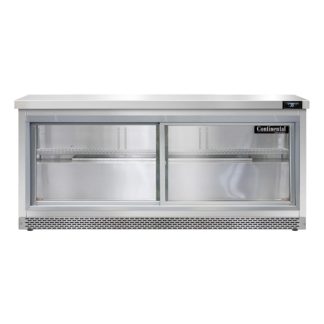 Continental SW72NSGD-FB 72" Worktop Refrigerator w/ (3) Sections, 115v