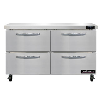Continental SWF48N-D 48" W Work Top Freezer w/ (2) Sections & (4) Drawers, 115v