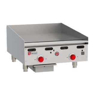 Wolf ASA24-30 24" Gas Griddle w/ Thermostatic Controls - 1" Steel Plate