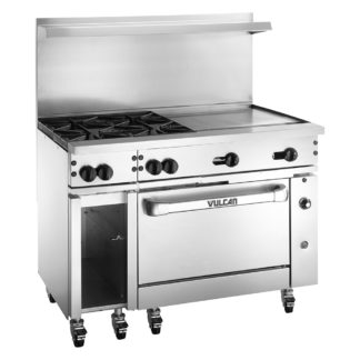 Wolf C48C-4B24GT 48" 4 Burner Gas Range w/ Griddle & Convection Oven