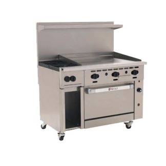 Wolf C48S-2B36GT 48" 2 Burner Gas Range w/ Griddle & Standard Oven