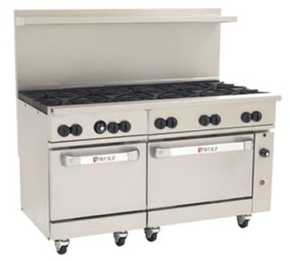 Wolf C60SS-10B 60" 10 Burner Gas Range w/ (2) Standard Ovens