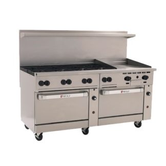 Wolf C72SS-8B24G 72" 8 Burner Gas Range w/ Griddle & (2) Standard Ovens