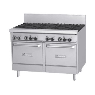Garland GF48-8LL 48" 8 Burner Gas Range w/ (2) Space Saver Ovens
