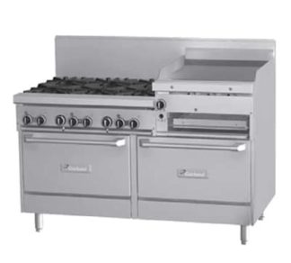 Garland GFE60-6R24RR 60" 6 Burner Gas Range w/ Griddle/Broiler & (2) Standard Ovens