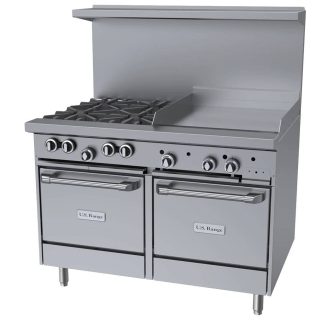 Garland U48-4G24LL 48" 4 Burner Gas Range w/ Griddle & (2) Space Saver Ovens