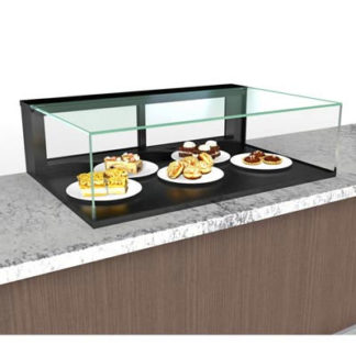 Structural Concepts NR3613DSV 36" Countertop Non-Refrigerated Display Case w/ Rear Sliding Doors, Black, 110/120v/1ph
