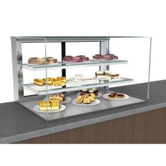 Structural Concepts NR3627DSV 36" Countertop Non-Refrigerated Display Case w/ Rear Sliding Doors, Black, 110/120v/1ph