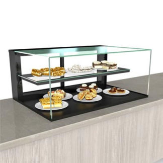 Structural Concepts NR4820DSV 36" Countertop Non-Refrigerated Display Case w/ Rear Sliding Doors, Black, 110/120v/1ph