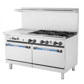 Turbo Air TARG-6B24G 60" 6 Burner Gas Range w/ Griddle & (2) Standard Ovens