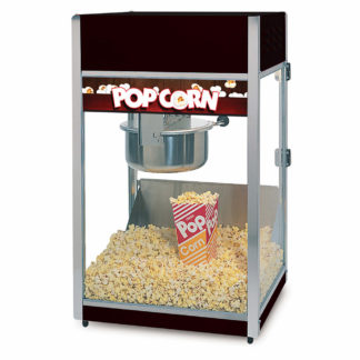 Global Solutions GS1508 Popcorn Machine w/ 8 oz Kettle - Stainless Steel w/ Black Finish, 120v