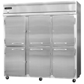 Continental Refrigerator 3RN-HD 78" Solid Half Door Reach-In Refrigerator