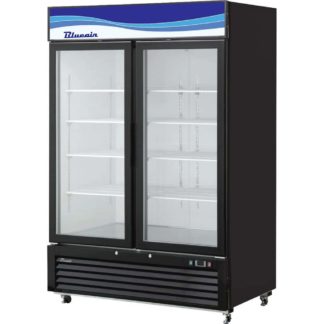 Blue Air BKGF49B-HC 54" Black Swing Glass Door Merchandiser Freezer - 49.0 Cu. Ft.