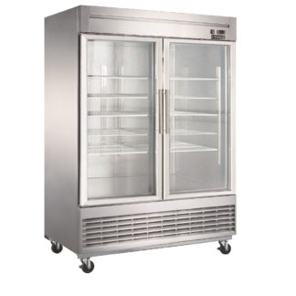 Dukers D55F-GS2 Bottom Mount Glass 2-Door Commercial Reach-in Freezer