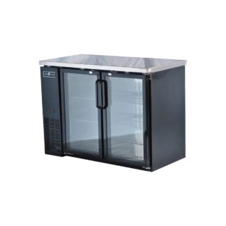 Spartan Refrigeration SGBBB-48 Black 2 Glass Door Refrigerated Back Bar