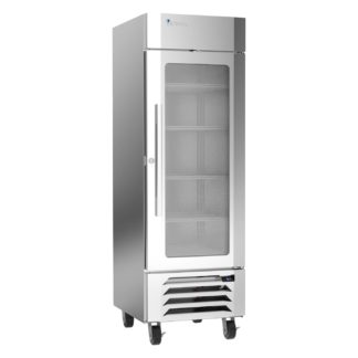 Victory Refrigeration LSR23HC-1 27.25'' Silver 1 Section Swing Refrigerated Glass Door Merchandiser