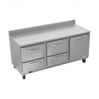 Victory Refrigeration VWRD72HC-4 72.00'' 1 Door 4 Drawer Counter Height Worktop Refrigerator with Side / Rear Breathing Compressor - 17.88 cu. ft.