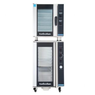 Moffat E33D5/P10M 24" Turbofan Half-Size Digital/Electric Convection Oven With Porcelain Oven Chamber On P10M 10 Tray Proofer/Holding Cabinet, 208V or 220-240V