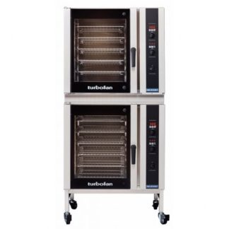 Moffat E35D6-26/2C 35-7/8" Turbofan Full-Size Digital/Electric Double Stack Convection Oven With Porcelain Oven Chamber On 3" Castor Base Stand, 208V or 220-240V