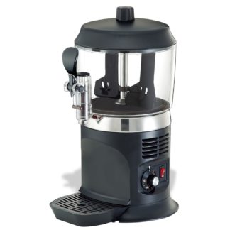 Winco 21011 5 qt Hot Beverage/Topping Dispenser w/ Rotating Paddles - Polycarbonate, Black, 120v