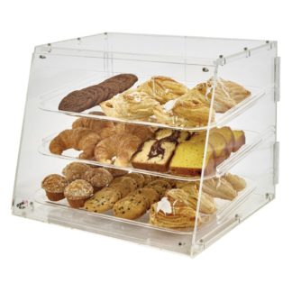 Winco ADC-3 Counter Top Display Case w/ (3) 12 x 18" Trays, 21 x 18 x 16 1/2", Clear