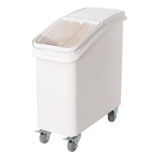 Winco IB-21 21 ga Ingredient Bin w/ Clear Plastic Cover, Clasp Sliding Lid & Scoop, White