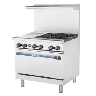 Turbo Air TARG-12G4B 36" 4 Burner Gas Range w/ Griddle & Standard Oven