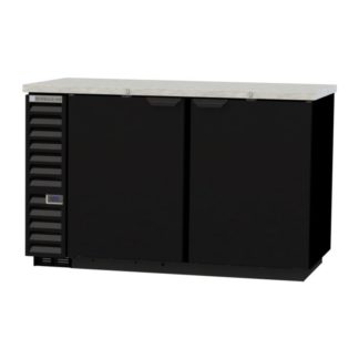 Beverage Air BB58HC-1-B 59" Bar Refrigerator - 2 Swinging Solid Doors, Black, 115v