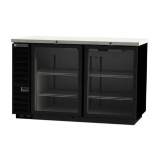 Beverage Air BB58HC-1-G-B 59" Bar Refrigerator - 2 Swinging Glass Doors, Black, 115v