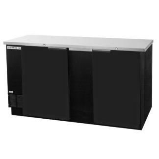 Beverage Air BB68HC-1-B 69" Bar Refrigerator - 2 Swinging Solid Doors, Black, 115v