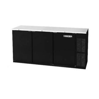 Beverage Air BB72HC-1-F-B-27 72" Bar Refrigerator - 3 Swinging Solid Doors, Black, 115v