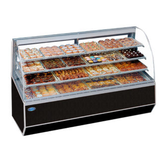 Federal SN77 77" Self Service Bakery Case w/ Curved Glass - (3) Levels, 120v
