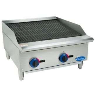 Globe C24CB-SR 24" Countertop Gas Charbroiler w/ Heavy Duty Grates, Radiant, Stainless