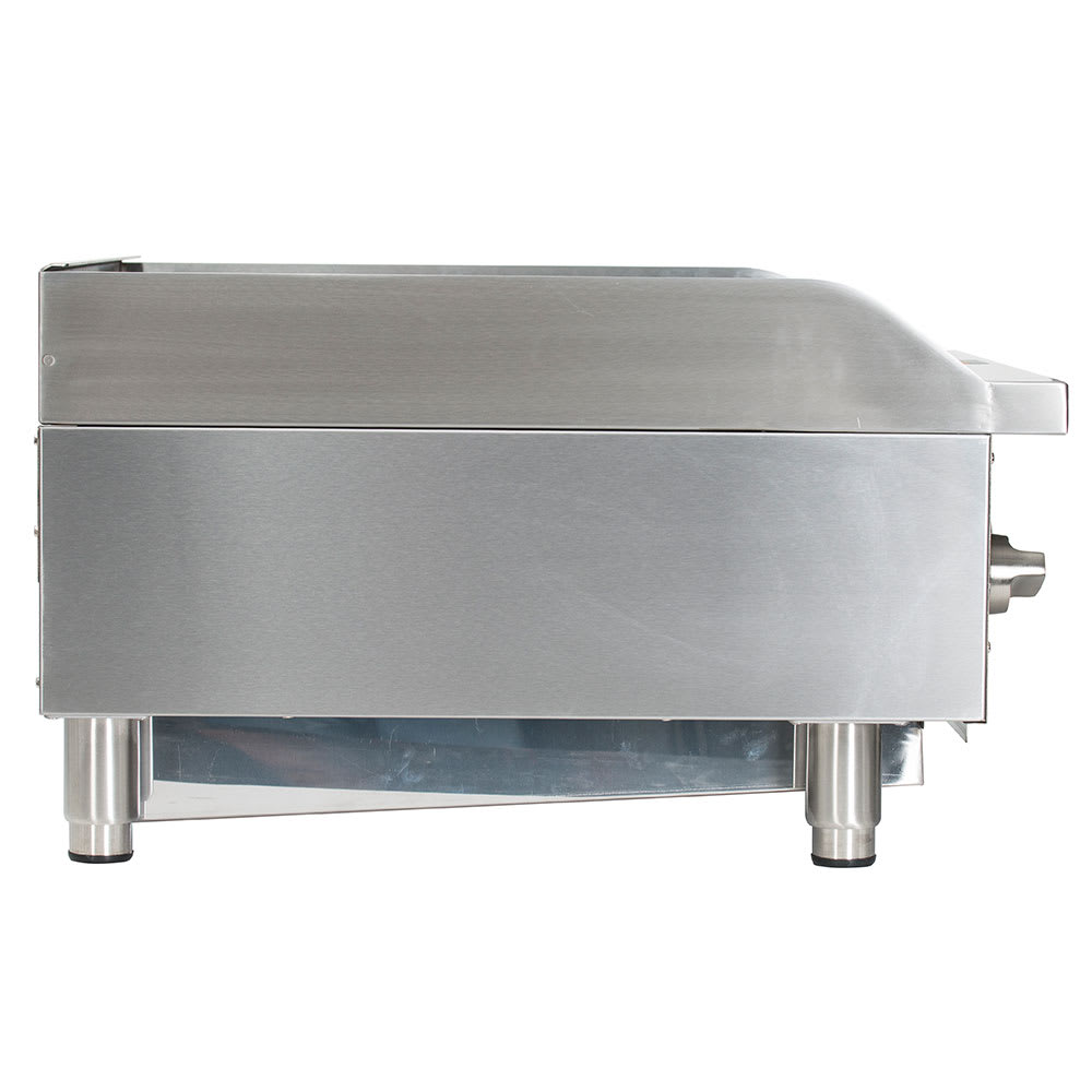 Globe GCB24G-RK 24" Countertop Gas Charbroiler w/ Reversible Grates, Char Rock, Stainless - Image 2