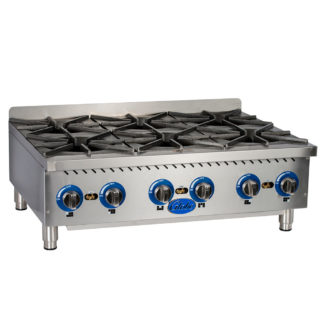 Globe GHP36G 36" Gas Hotplate w/ (6) Burners & Manual Controls
