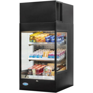 Federal TSSM2454 24" Countertop Vertical Open Air Cooler w/ (3) Levels - Black, 120v