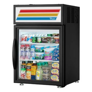True GDM-05-HC~TSL01 24" Countertop Display Refrigerator w/ Front Access - Swing Door, Black, Right Hinge, 115v
