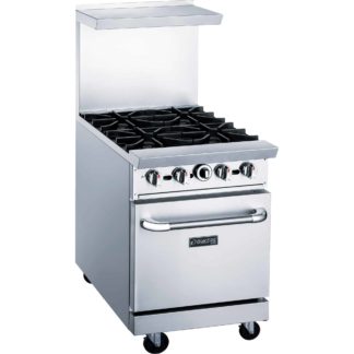 Dukers DCR24-4B 24" Commercial Gas Range, Four Open Burners