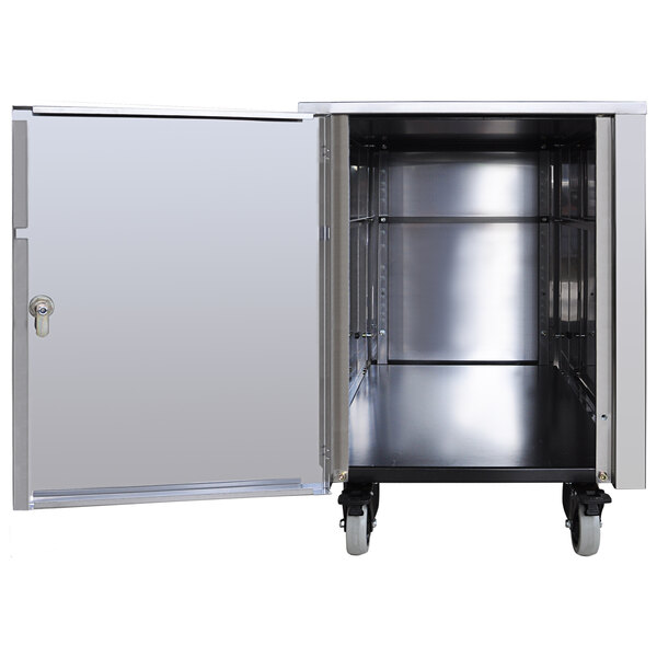Spaceman CART550 Stainless Steel Cart with Storage Cabinet for Countertop Machines - Image 2