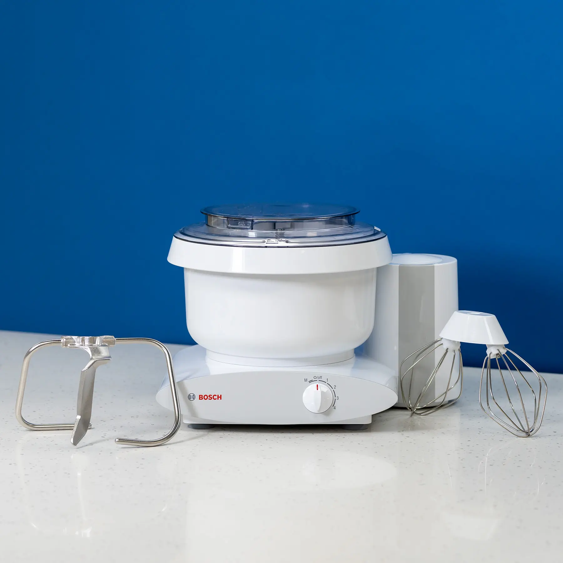 Nutrimill White Bosch Universal Plus Mixer with Stainless Steel Dough Hook  (MUM6N10UC-DE)