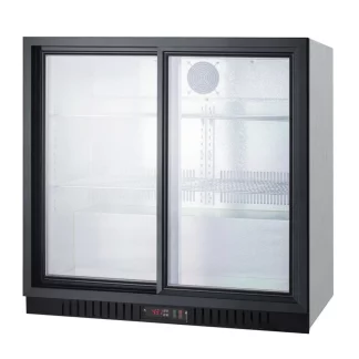 Summit SCR700BCSS 35 1/2" Bar Refrigerator - 2 Sliding Glass Doors, Stainless, 115v