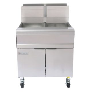 Frymaster MJ240 Gas Fryer - (2) 40 lb Vats, Floor Model