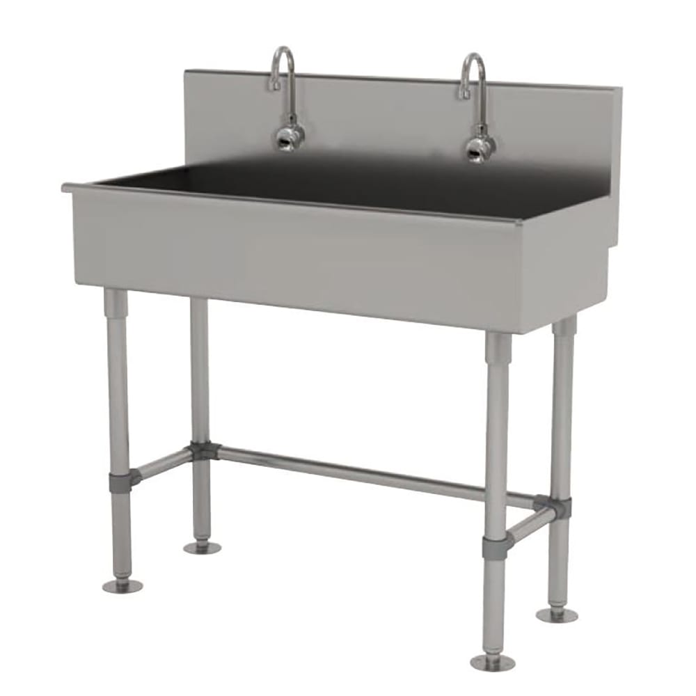 Advance Tabco 19-FM-40EF 40" Freestanding Multiwash Touchless Hand Sink w/ (2) Faucets, Electronic Sensor