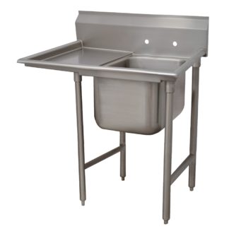 Advance Tabco 9-1-24-18L 40" 1 Compartment Sink w/ 16"L x 20"W Bowl, 12" Deep