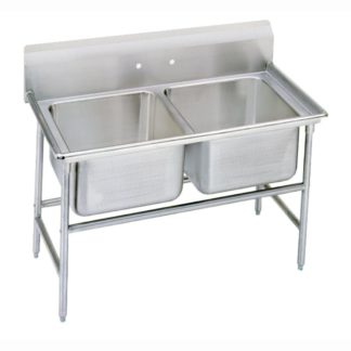 Advance Tabco 9-22-40 52" 2 Compartment Sink w/ 20"L x 20"W Bowl, 12" Deep