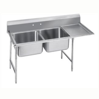 Advance Tabco 9-22-40-18R 66" 2 Compartment Sink w/ 20"L x 20"W Bowl, 12" Deep