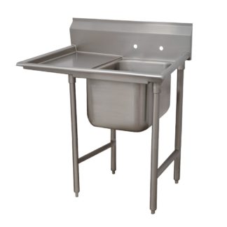 Advance Tabco 93-1-24-18L 40" 1 Compartment Sink w/ 16"L x 20"W Bowl, 12" Deep